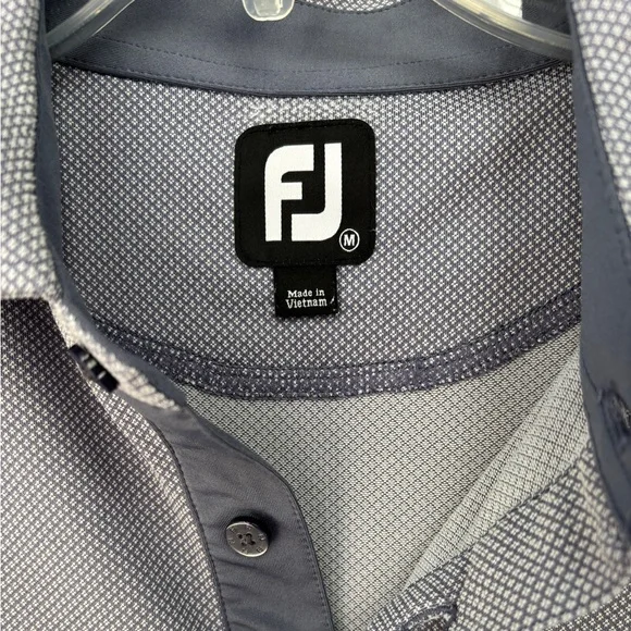 Foot Joy FJ Mens Golf Polo Shirt Size Medium Gray  Short‎ Sleeve - Picture 5 of 9